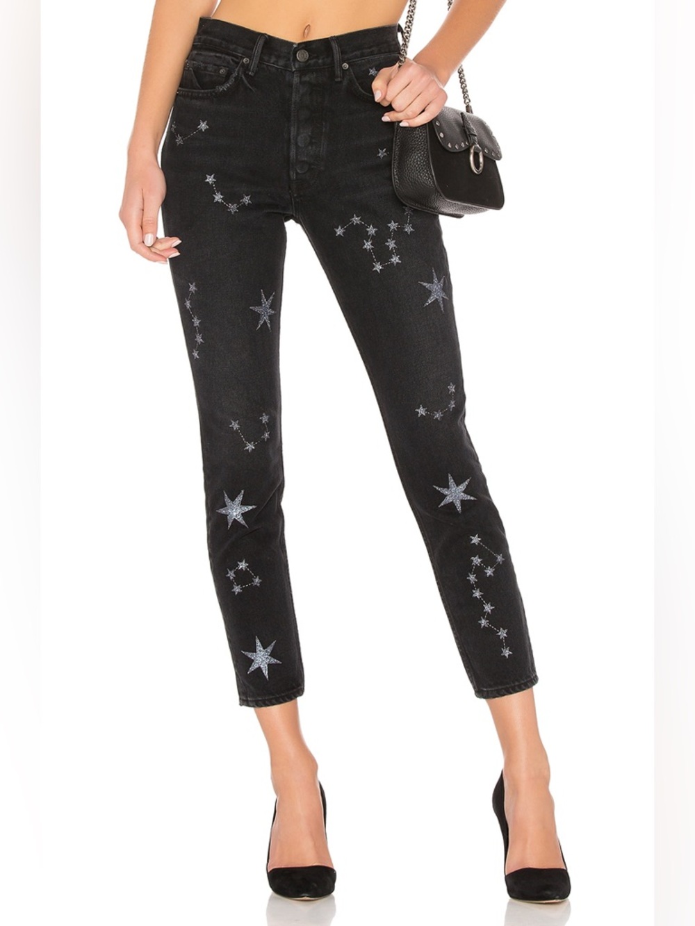 GRLFRND Karolina Constellation Jeans High Rise Skinny in Black